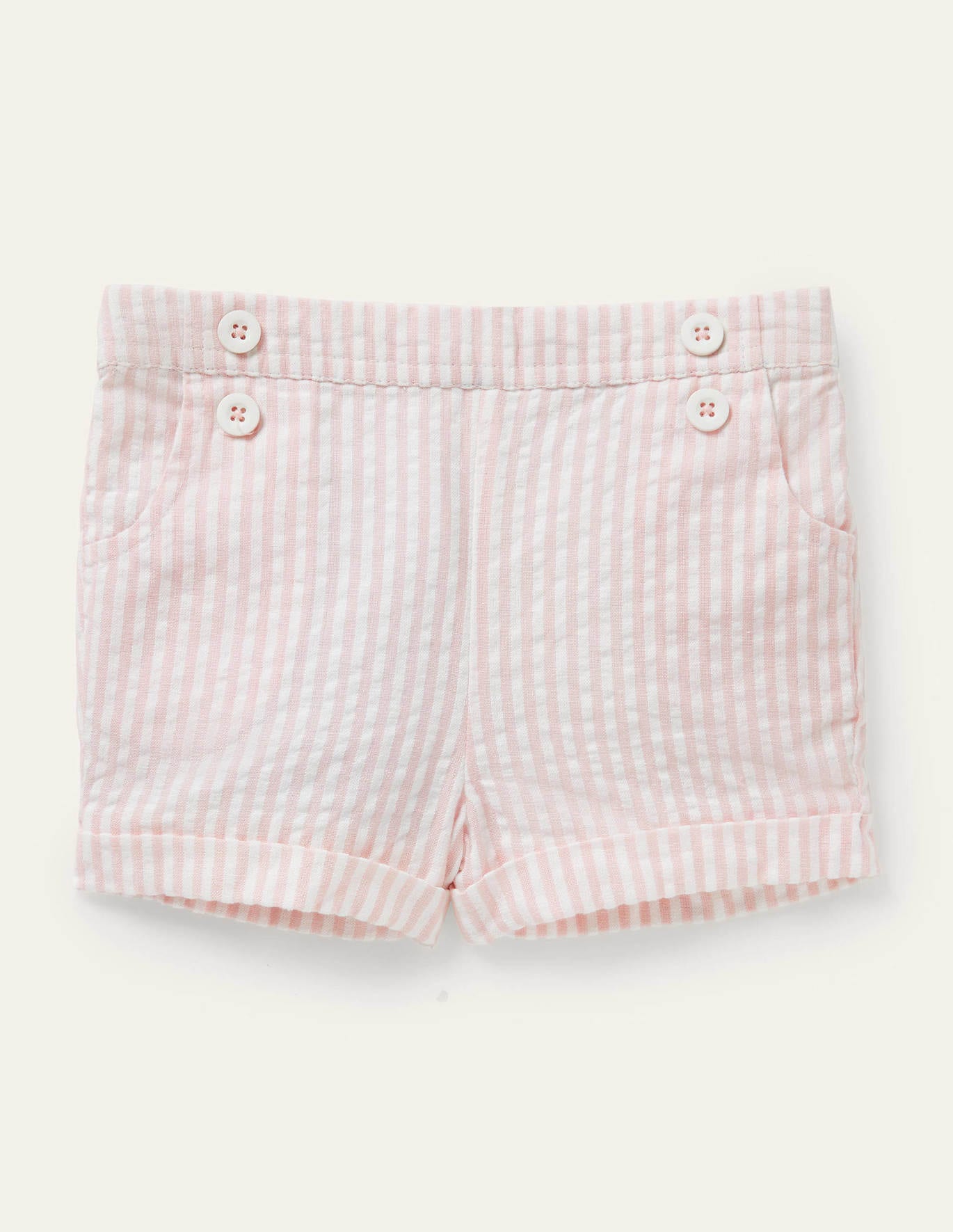 Boden Woven Bloomers - Ivory/Pink Lemonade Ticking