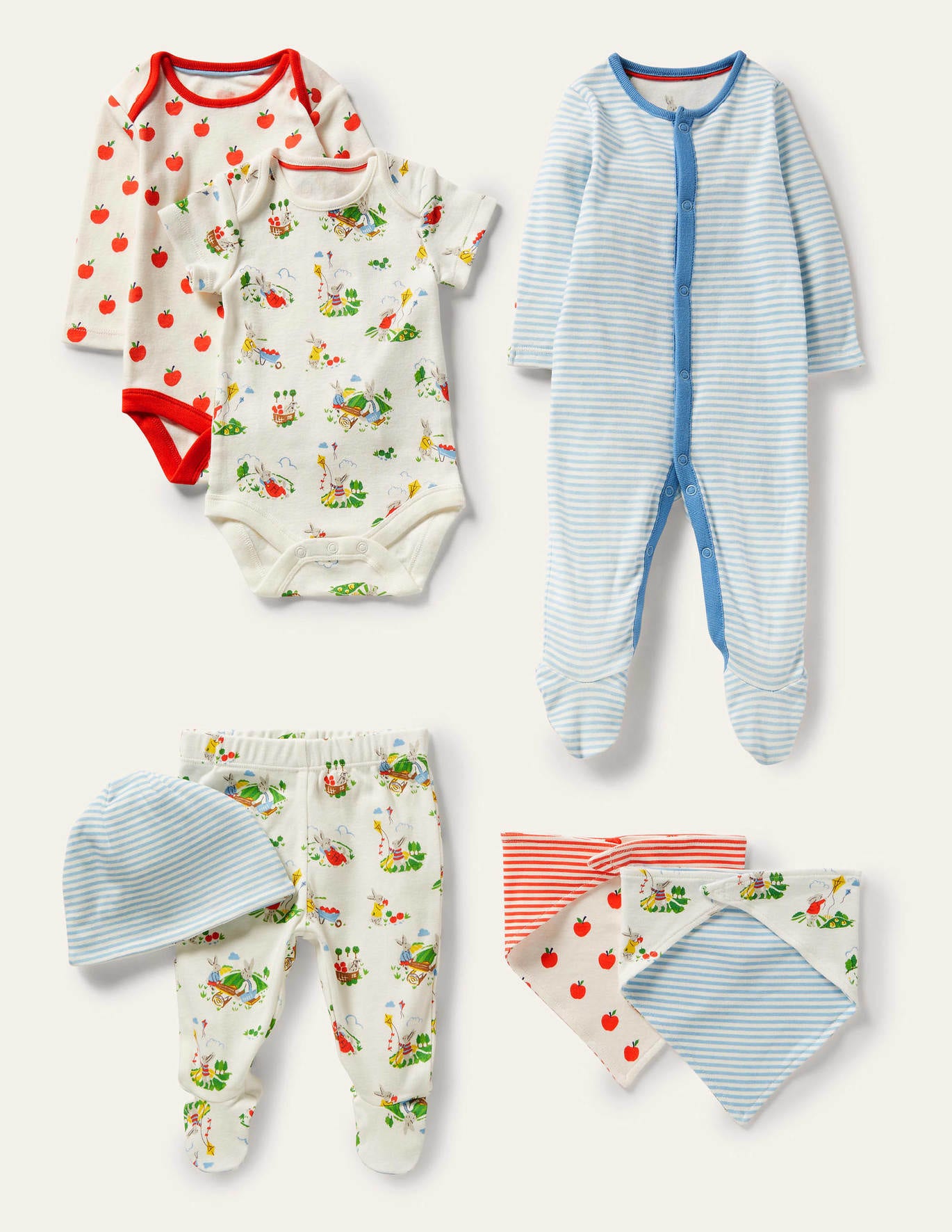 Boden GOTS Organic 7 Piece Gift Set - Ivory Daydreaming Bunny