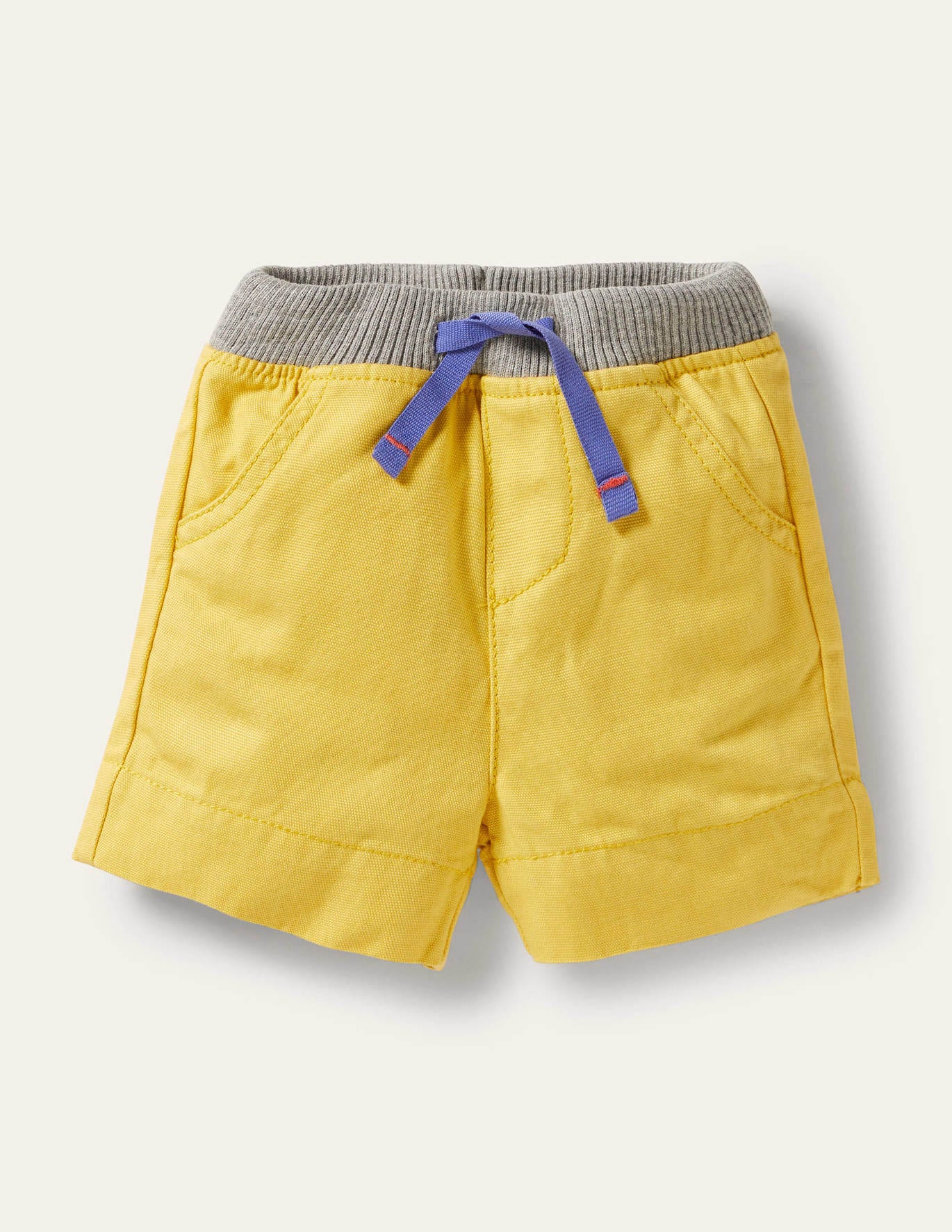 Boden Rib Waist Woven Shorts - Yellow