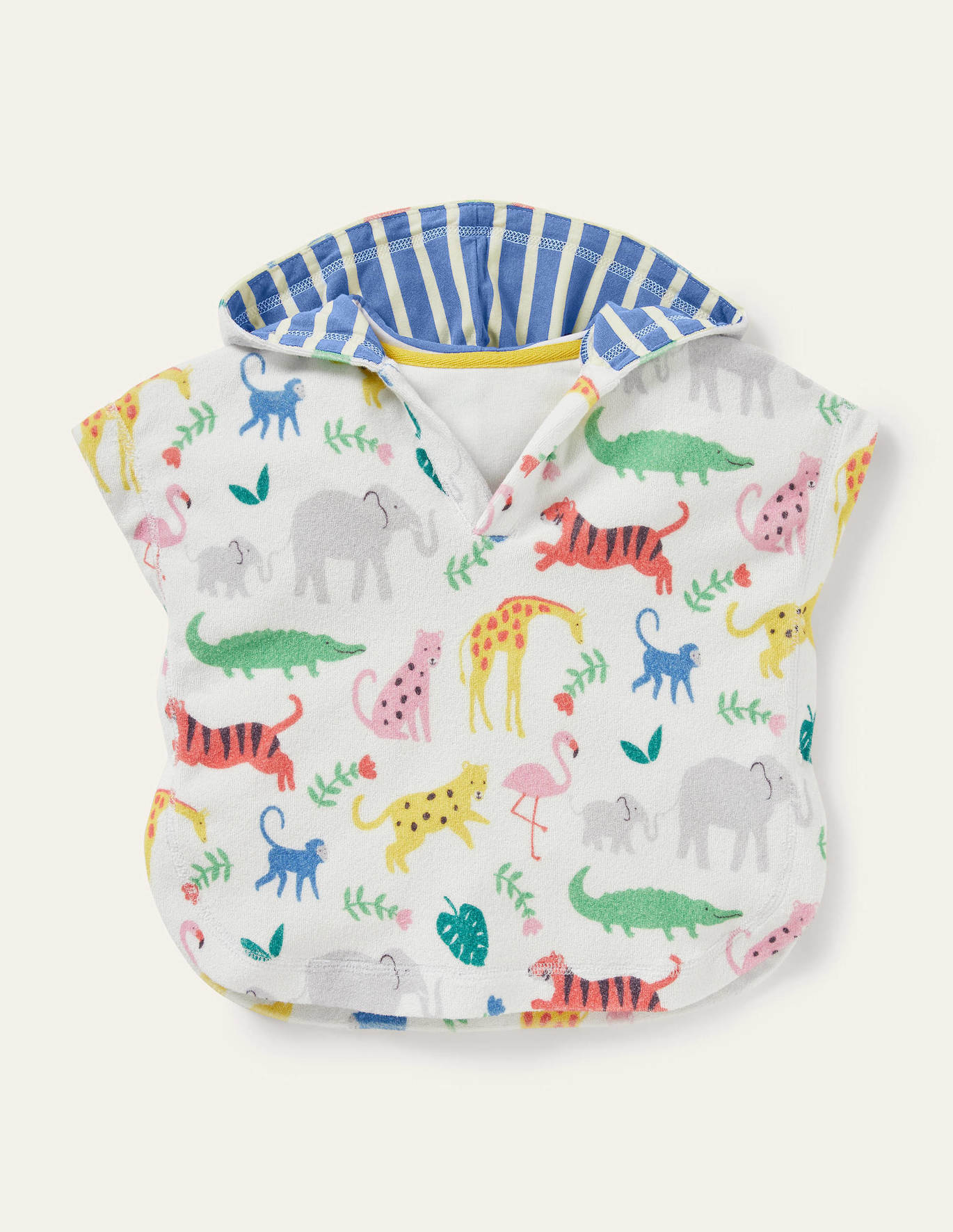 Boden Towelling Throw On - Multi Jungle Stamp