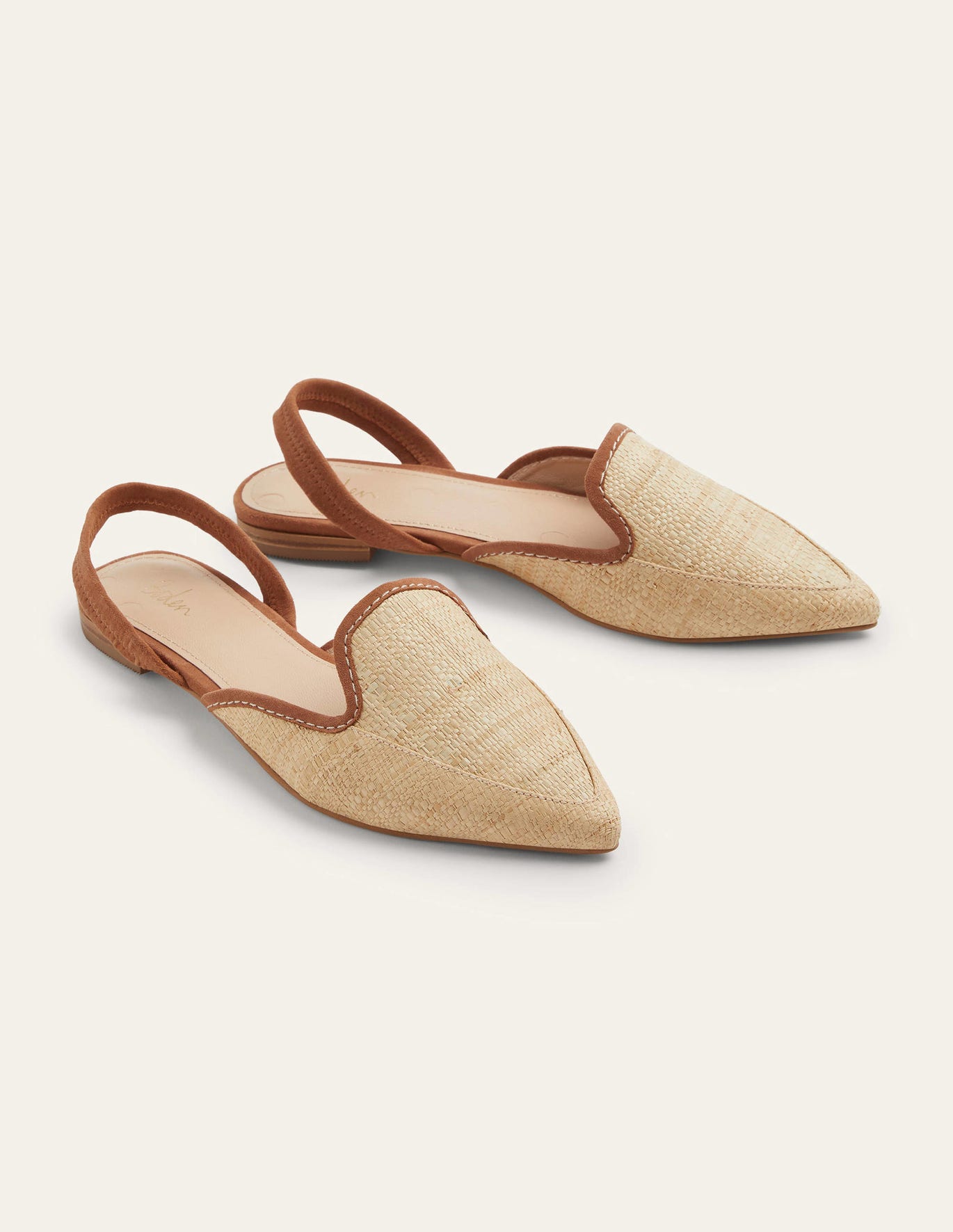 Boden Lily Slingback Flat Sandals - Natural/ Tan