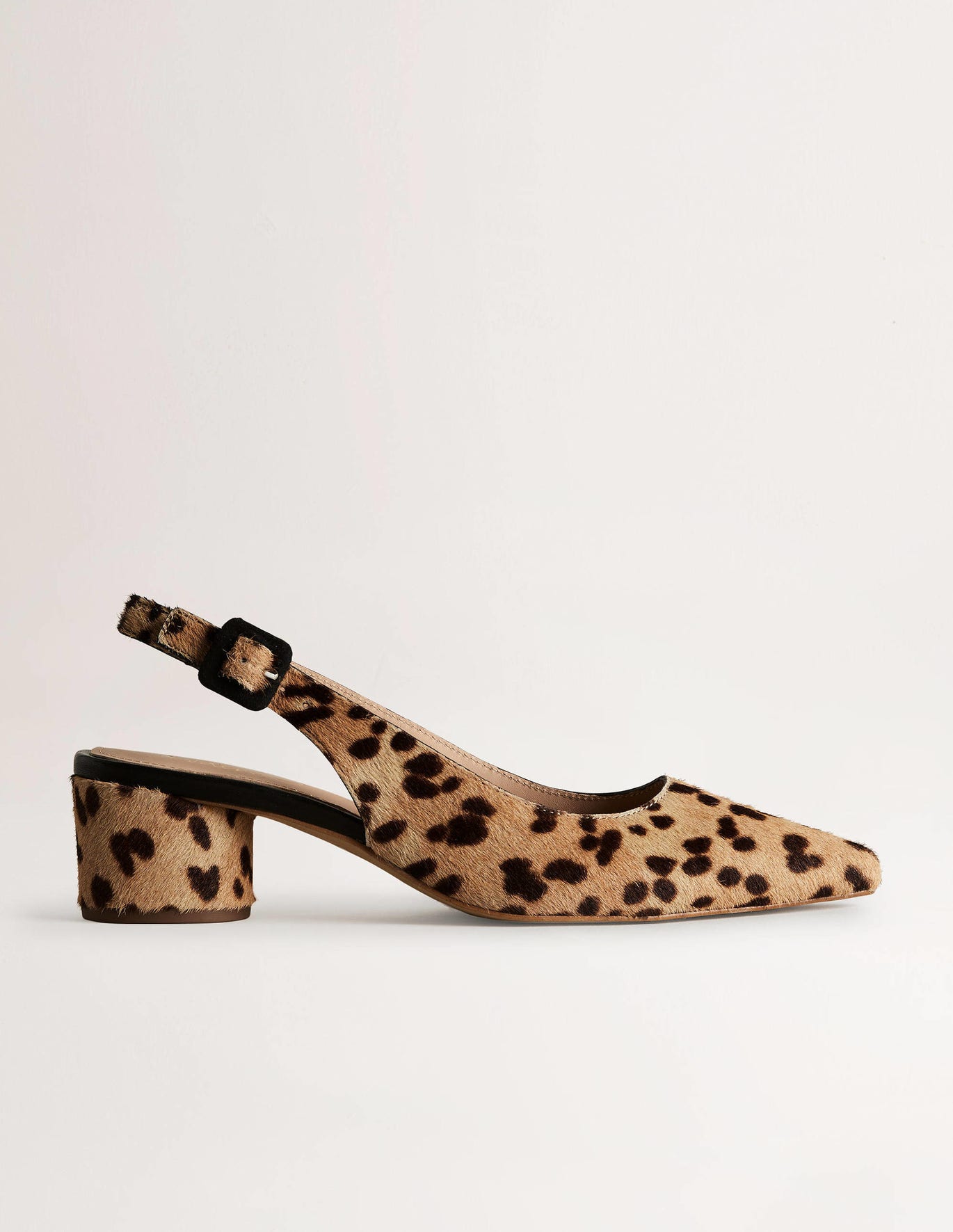 Boden Pointed Slingback Low Heels - Leopard Pony