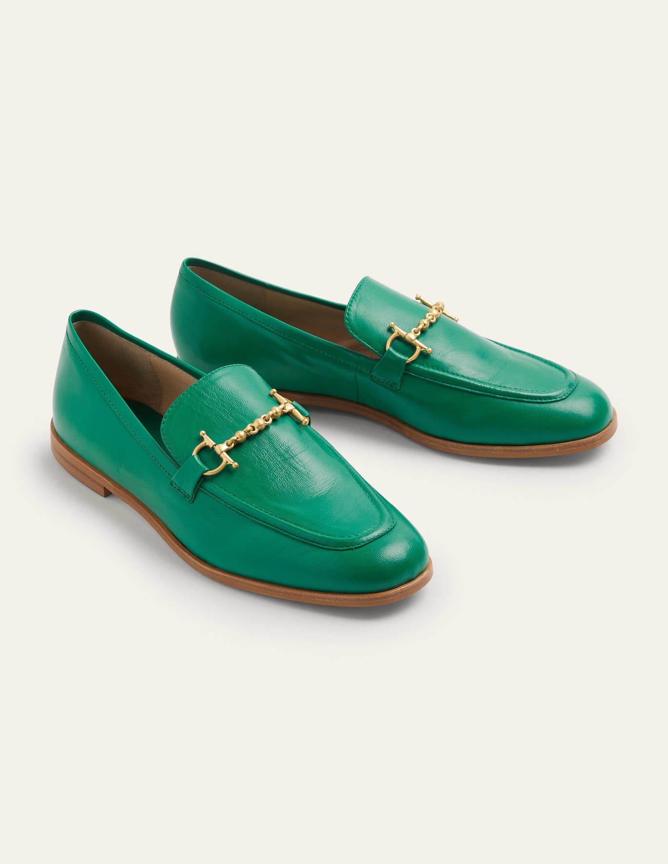 Boden Snaffle Detail Leather Loafers - Shady Glade