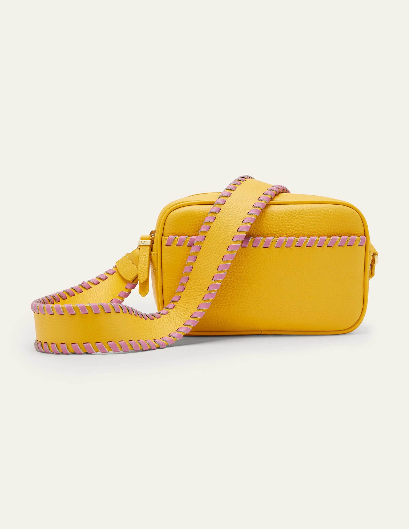Boden Stitch Detail Crossbody Bag - Daffodil/Posy Pink