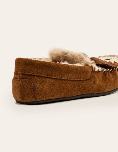 Suede Slippers - Tan Brown | Boden UK