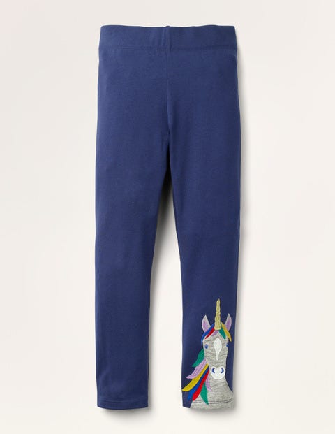 Brushed Soft Navy Unicorn Leggings L/Xl