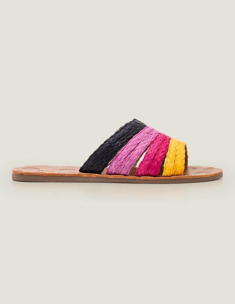 Leonora Raffia Slides - Multi | Boden US