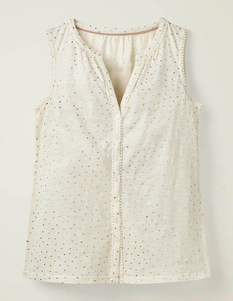 Chemise Dara en jersey à pompons Femme Boden, CRM