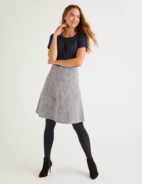 Mini-jupe Catherick texturée Femme Boden, BLU