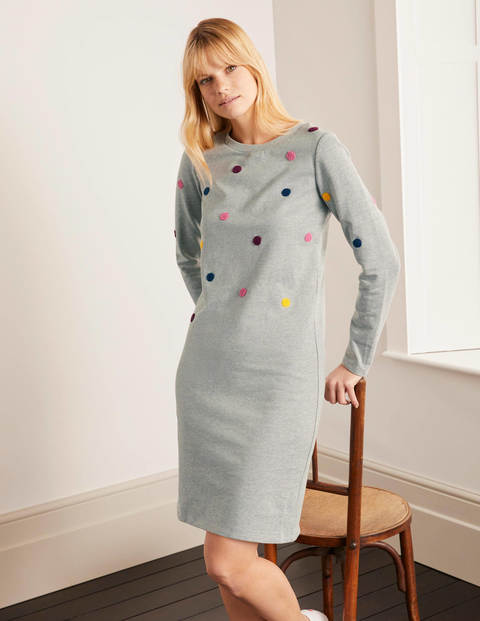 Sweatshirt Dress - Grey Marl, Boucle Spot