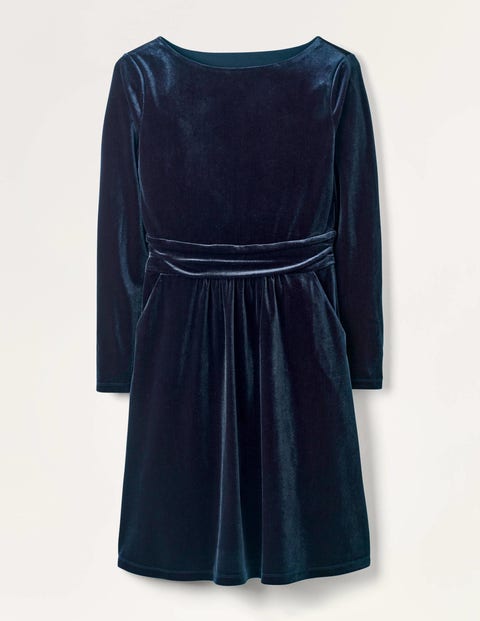 Abigail Velvet Dress - Navy | Boden US
