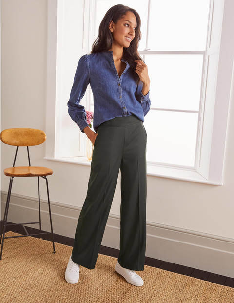 Pantalon Wesley en laine Femme Boden, GRN