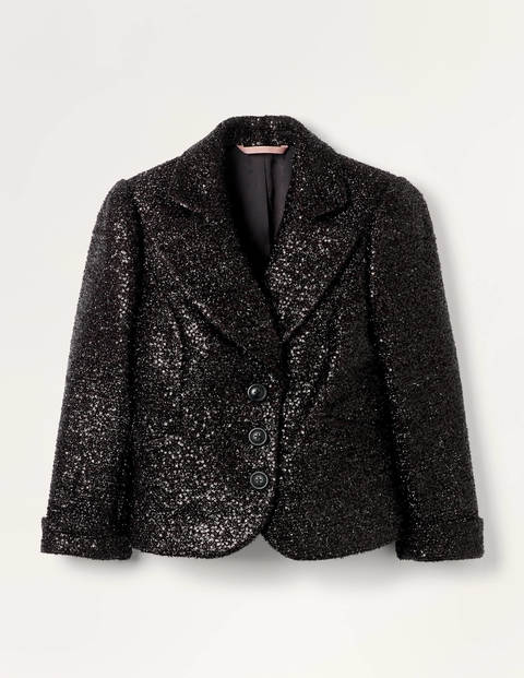 Imelda Sequin Jacket - Black Sequin | Boden US