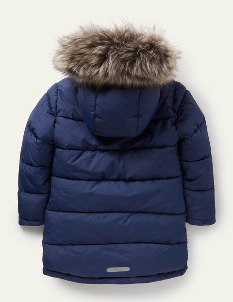 Longline Padded Jacket - College Navy 