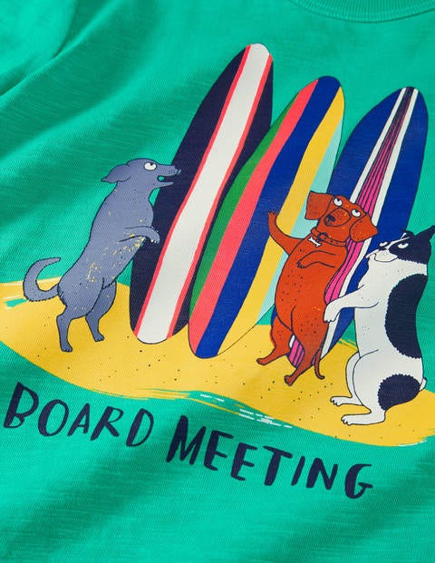 Graphic Pun T-shirt - Tropical Green Board Meeting | Boden UK