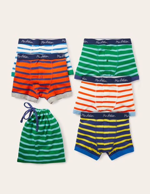Boxers 5 Pack Blue Boys Boden