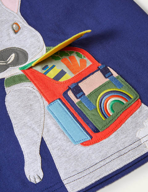 Travelling Animals T-shirt - Starboard Blue Bunny | Boden US