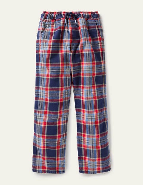 Relaxed Slim Pull-on Pants - Rockabilly Red/Navy Blue | Boden US