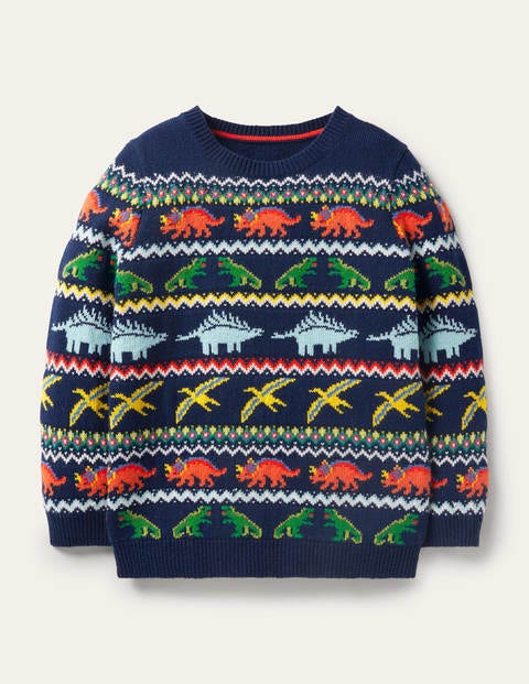 Fair Isle Crew Jumper - College Navy 