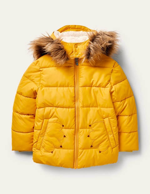 Fun Lion Padded Jacket - Honeycomb Yellow Lion | Boden US