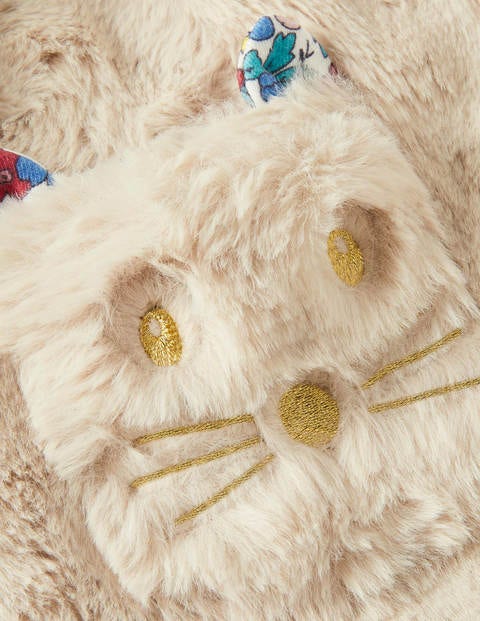 Cat Pocket Faux Fur Vest Oatmeal