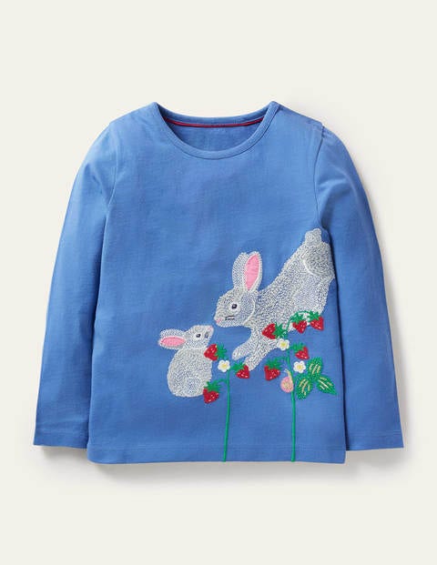 T-shirt à super surpiqûres Fille Boden, MBL