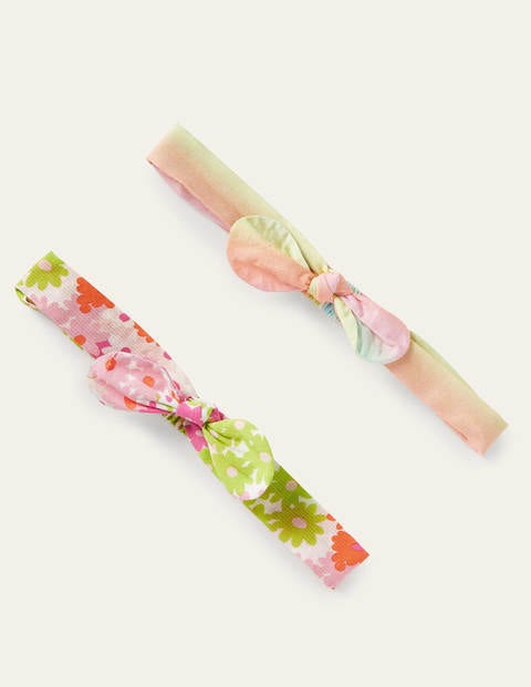 Bow Headbands 2 Pack Bright Multi Floral Rainbow Girls Boden