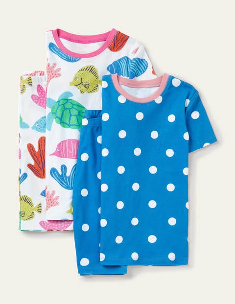 2 pyjamas courts Fille Boden, Multi