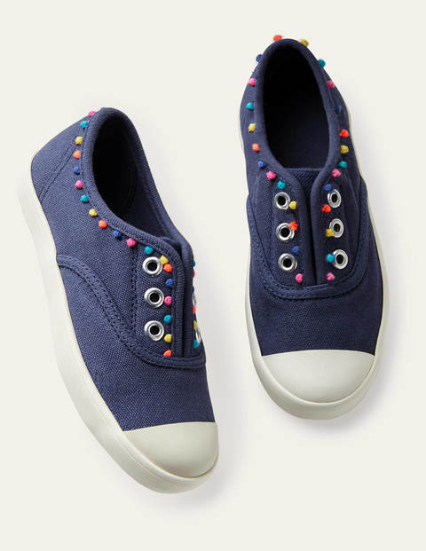 Chaussures sans lacets en toile Fille Boden, BLU