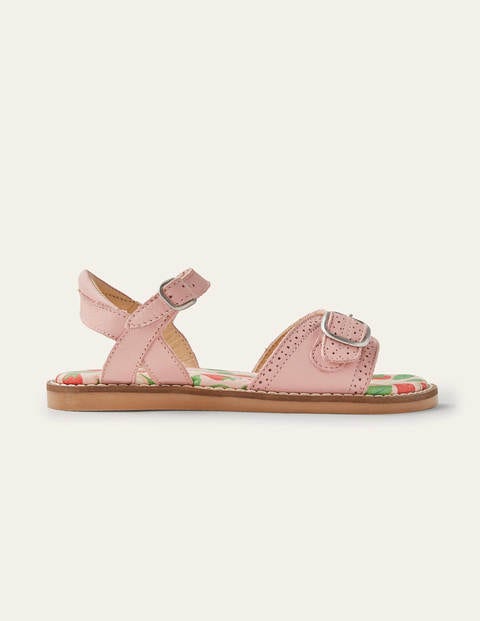 Leather Buckle Sandals - Boto Pink | Boden US