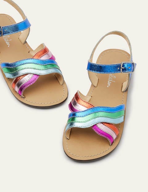 Sandales arc-en-ciel en cuir Fille Boden, Multi