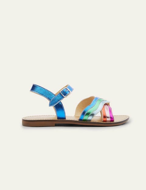 Leather Rainbow Sandals - Multi Metallic | Boden US