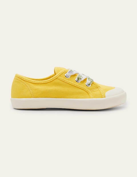 Floral Lace Canvas Shoes - Sweetcorn Yellow | Boden US