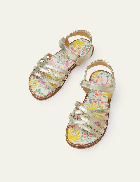 Leather Padded Sandals - Gold | Boden US