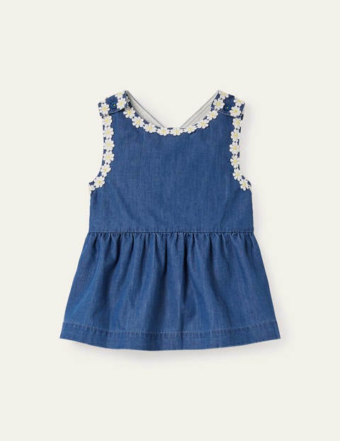 Cross-back Woven Top Blue Girls Boden