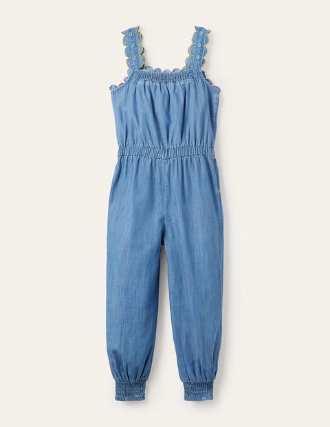 Scalloped Overalls - Chambray | Boden US