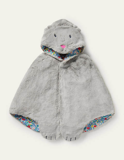 Cape de déguisement en fausse fourrure Fille Boden, GRY