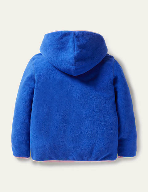 Cosy Reversible Fleece Hoodie Blue Multi Stripe