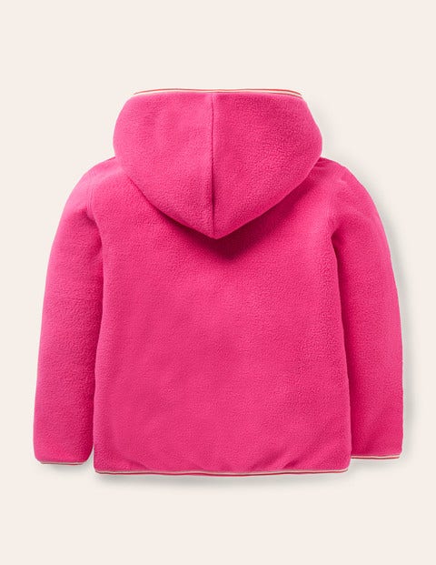 Cosy Reversible Fleece Hoodie Starboard Blue Multi Spot Boden UK