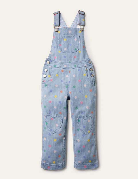 Salopette à empiècements cœur Fille Boden, Chambray