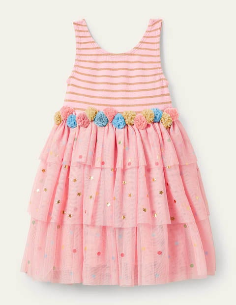 Robe à volants en tulle Fille Boden, PNK