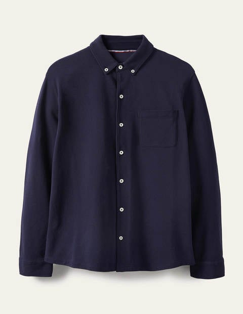 Chemise à manches longues en piqué Homme Boden, NAV