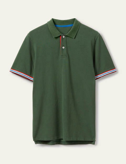 Pique Polo Shirt Green Men Boden