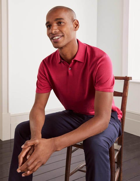 Finsbury Knitted Polo - Raspberry | Boden UK