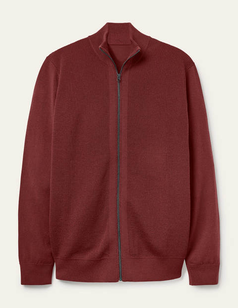 veste zippée bury en laine mérinos homme boden, red