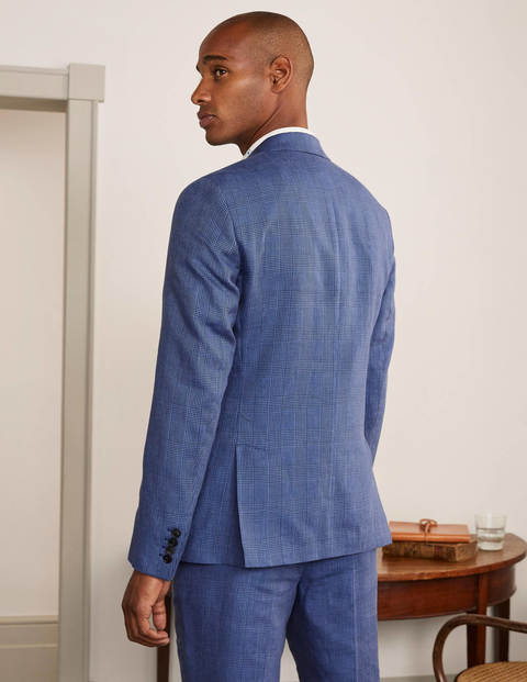 LINEN BLEND BLAZER, Blue