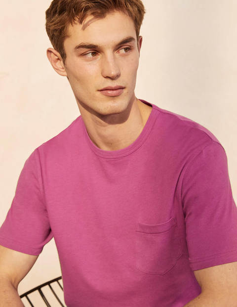 Linen Blend T-shirt - Dahlia/Lilac Rose | Boden US