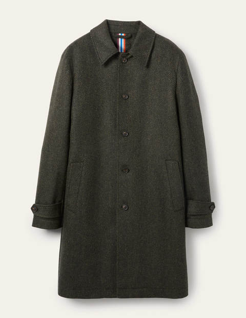 Eldon British Tweed Overcoat - Richmond Green Herringbone