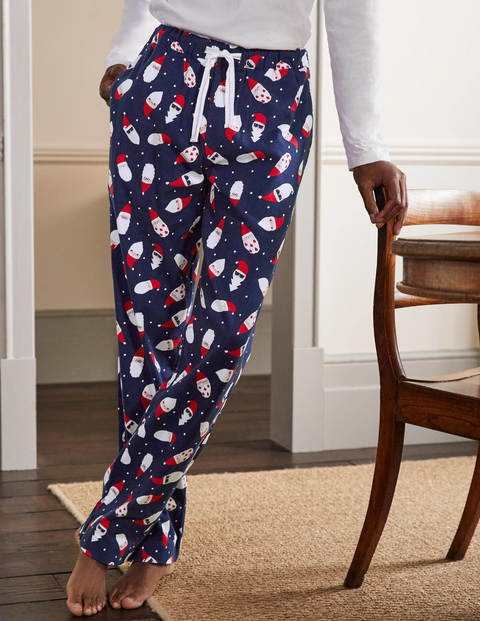 Printed Pajama Bottoms - Navy Father Christmas