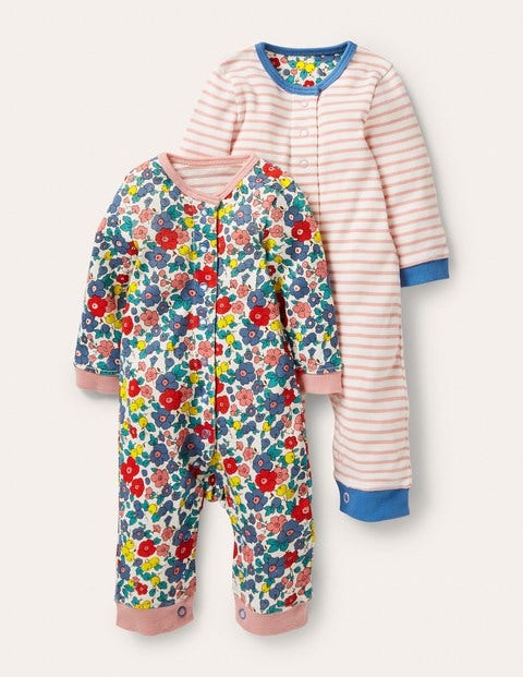 Twin Pack Rompers Multi Sky Apple Blossom